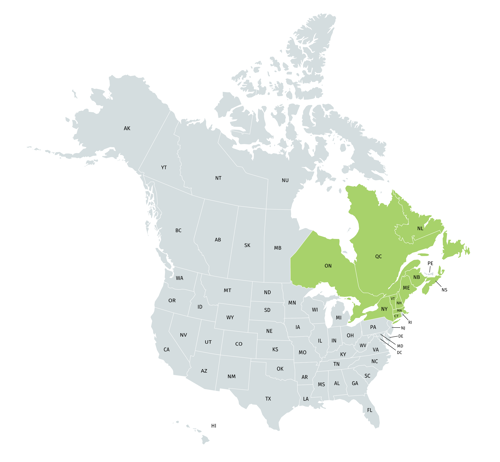 Northeast Region on Map